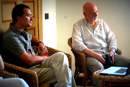 A sinistra, Antonello Faretta, durante la riunione di Rete Cinema Basilicata
